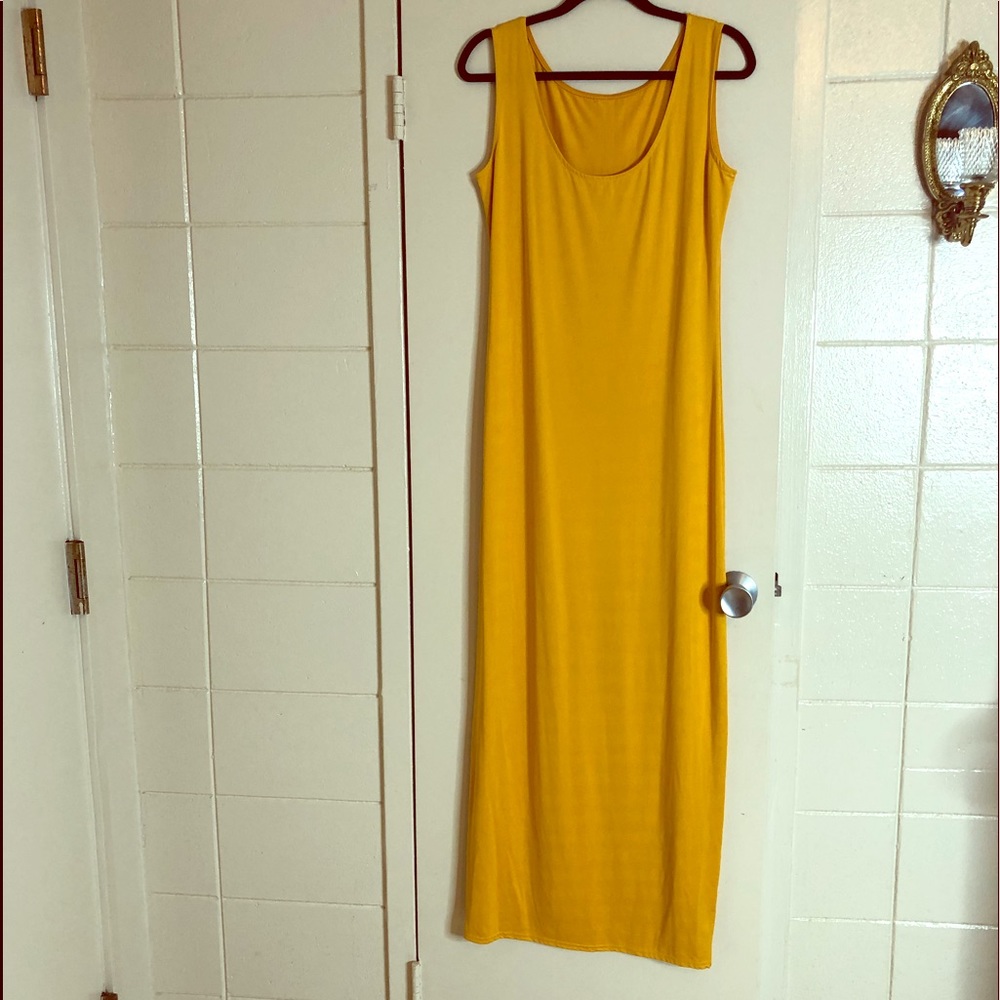 Mustard Sleeveless Maxi Dress